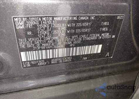 2023 Toyota Rav4 Xle z USA, uszkodzony, nr VIN 2T3P1RFV4PC369406
